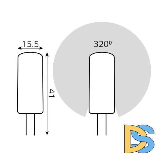 Лампа светодиодная Gauss G4 3W 4100K прозрачная 107707203