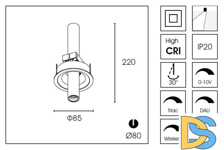 Встраиваемый спот Delight Collection DA7503DR-A