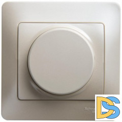 Диммер поворотный, 600Вт универсальный(в сборе), Перламутр, серия Glossa, Schneider Electric