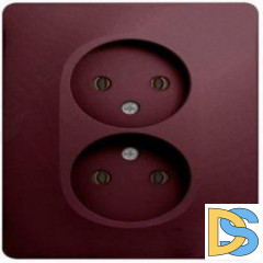 Розетка 2-ая электрическая без заземления, Баклажановый, серия Glossa, Schneider Electric