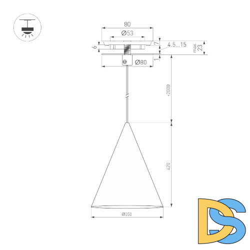 Подвесной светильник Arlight SP-MAKOTO-R350-14W Warm2700 054406