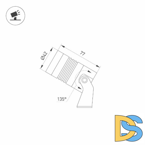 Прожектор Arlight ALT-RAY-R42-5W Warm3000 053628