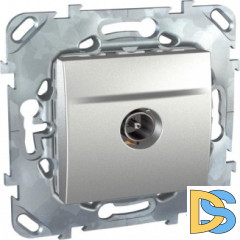 Розетка телевизионная проходная ТV, Алюминий, серия UNICA TOP/CLASS, Schneider Electric