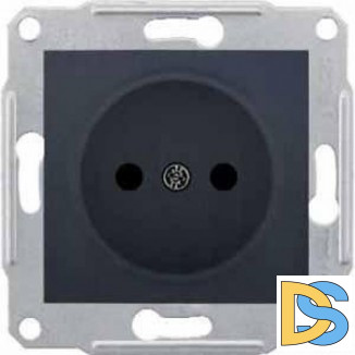 Розетка 1-ая электрическая без заземления, Графит, серия Sedna, Schneider Electric