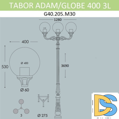 Садовый светильник Fumagalli G40.205.M30.AYE27