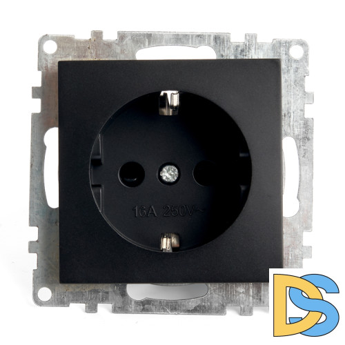 Розетка 1-местная с/з с защитной шторкой Stekker Катрин 39610