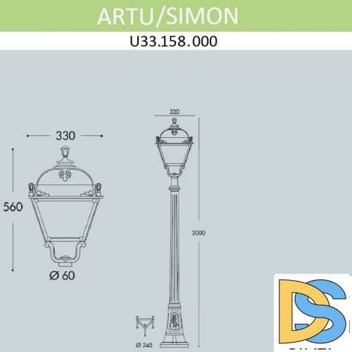 Садовый светильник Fumagalli U33.158.000.AXH27