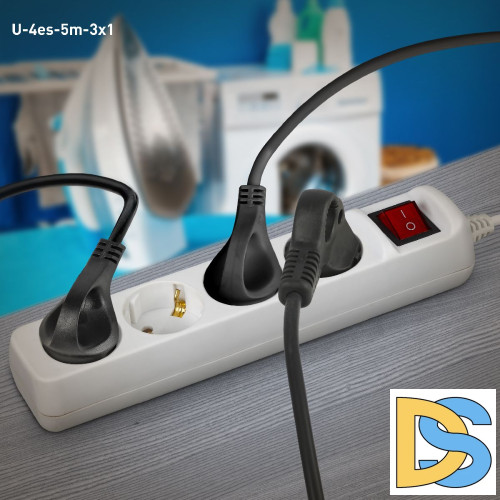 Удлинитель электрический Эра U-4es-5m-3x1 Б0028380