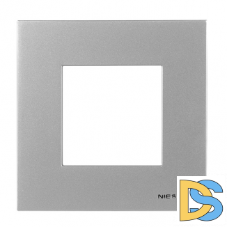 Рамка 1 пост (2 модуля) ABB Zenit Серебро