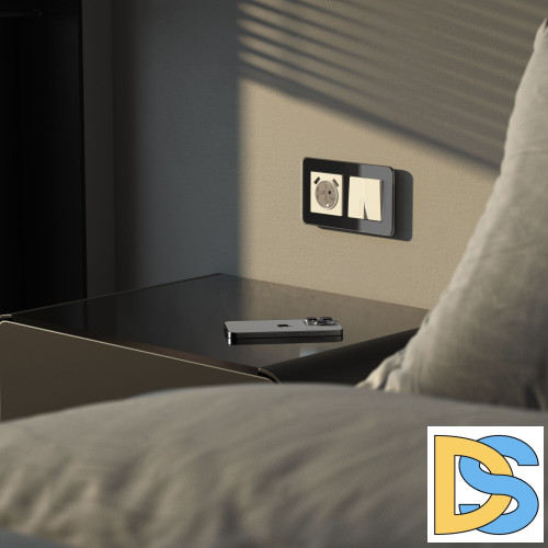 Рамка на 2 поста Werkel Elite (черный, стекло) W0022448