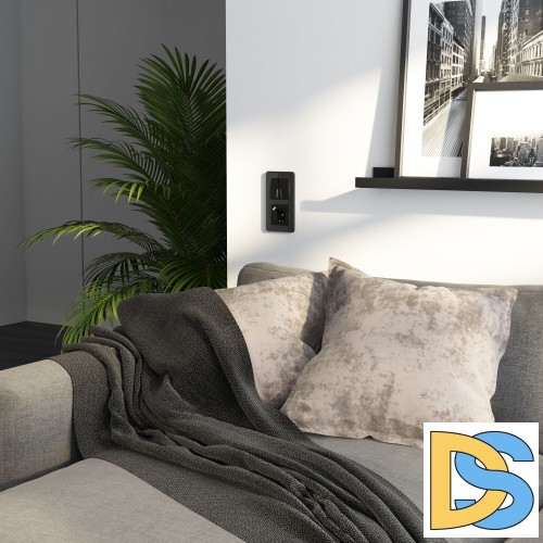 Рамка на 2 поста Werkel Elite (черный, стекло) W0022448