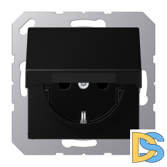 Розетка Schuko с крышкой Jung A1520BFKLSWM