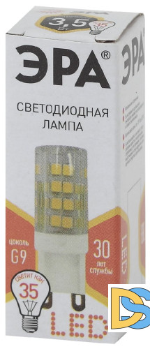 Лампа светодиодная Эра G9 3,5W 2700K LED JCD-3,5W-CER-827-G9 Б0027861