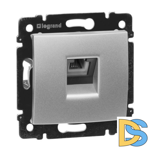 Розетка телефонная RJ11 Legrand Valena алюминий 770138