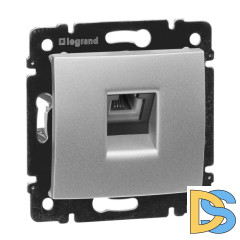 Розетка телефонная RJ11 Legrand Valena алюминий 770138