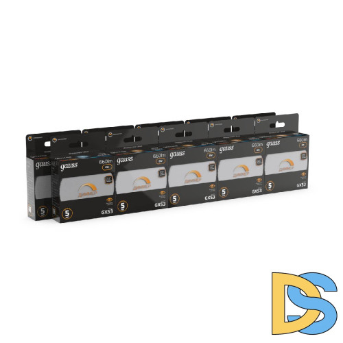Лампа светодиодная диммируемая Gauss GX53 8W 3000K матовая 108408108-D