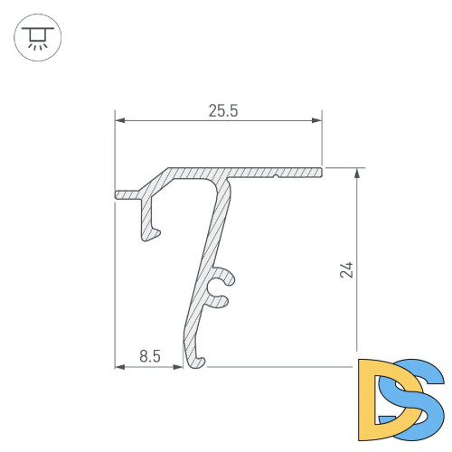 Профиль Arlight STRETCH-SHADOW-TECH-CEIL-2000 BLACK (A2-DELTA) 040704