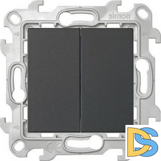 Выключатель 2-клавишный, цвет Графит,Simon 24