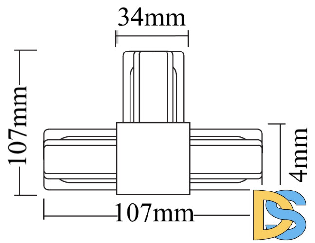 Коннектор T-образный Crystal Lux CLT 0.211 08 BL