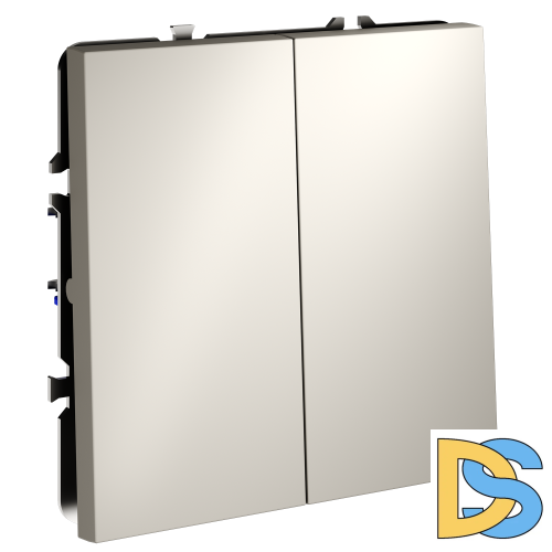 Перекрестный переключатель встраиваемый VOLTUM S70 двухклавишный 10А, (кашемир)