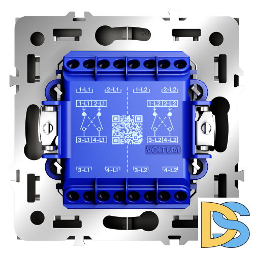 Перекрестный переключатель встраиваемый VOLTUM S70 двухклавишный 10А, (кашемир)