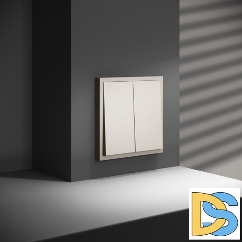 Перекрестный переключатель встраиваемый VOLTUM S70 двухклавишный 10А, (кашемир)