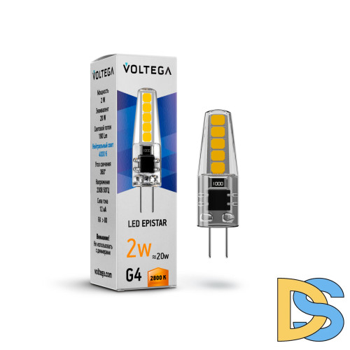 Лампа светодиодная Voltega G4 2W 2800K VG9-K1G4warm2W 7144