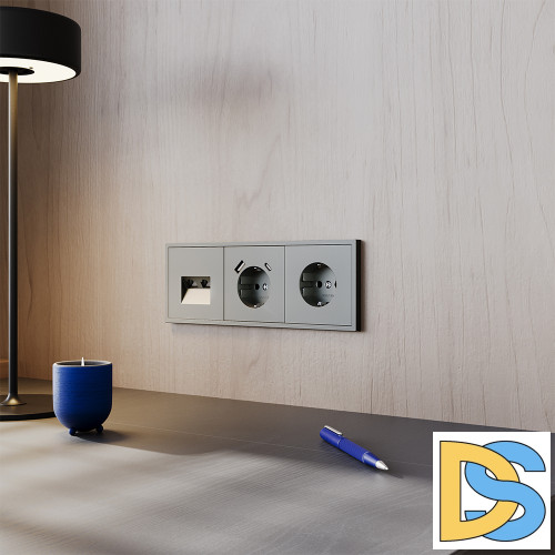 Рамка пластиковая VOLTUM S70 на 3 поста, (титан)