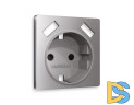 Лицевая панель для розетки с/з со шторками 2USB A+A Ambrella Volt Alfa AP5090