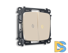 Комплект механизма 2-кл выключателя с подсветкой Ambrella Volt Omega MO324010