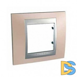 Рамка 1-ая (одинарная), Оникс/Алюминий (металл), серия UNICA TOP/CLASS, Schneider Electric