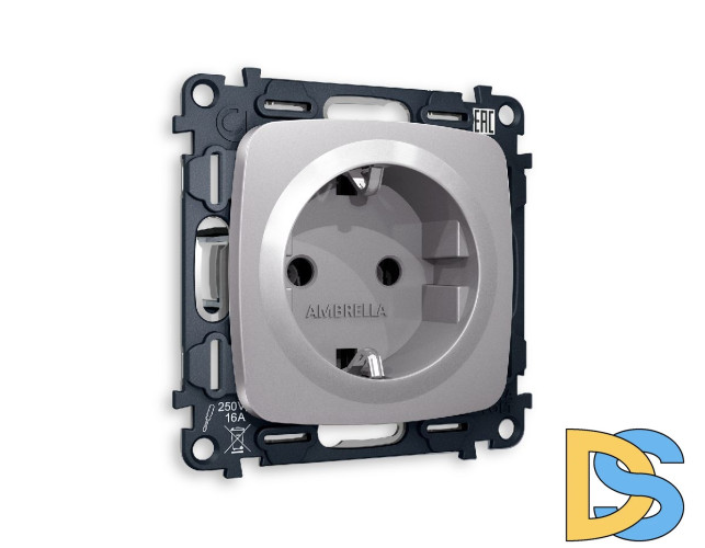 Комплект механизма розетки с/з на винтовых зажимах Ambrella Volt Omega MO506010