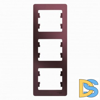 Рамка 3-ая (тройная) вертикальная, Баклажановый, серия Glossa, Schneider Electric