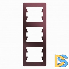 Рамка 3-ая (тройная) вертикальная, Баклажановый, серия Glossa, Schneider Electric