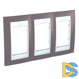 Рамка 3-ая (тройная), Лиловый/Белый, серия Unica, Schneider Electric