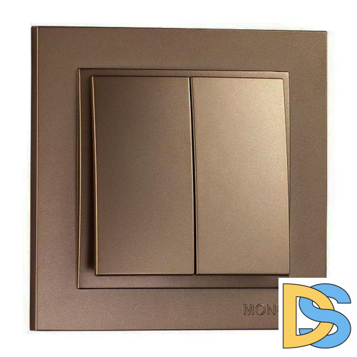 Выключатель двухклавишный Mono Electric Despina 10А 250В бронза 102-232325-102