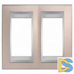 Рамка 2-ая (двойная), Оникс/Алюминий (металл), серия UNICA TOP/CLASS, Schneider Electric