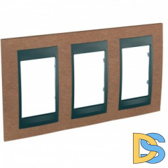 Рамка 3-ая (тройная), Дерево Вишня/Графит, серия UNICA TOP/CLASS, Schneider Electric