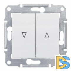Выключатель для жалюзи (рольставней) кнопочный, Белый, серия Sedna, Schneider Electric