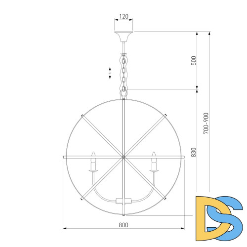 Подвесная люстра Eurosvet Santi 60139/8 золото