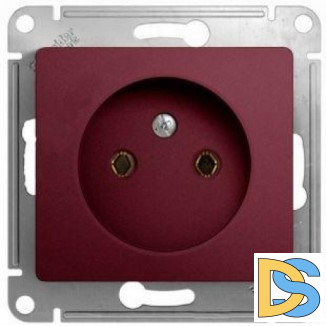 Розетка 1-ая электрическая без заземления, Баклажановый, серия Glossa, Schneider Electric