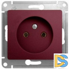 Розетка 1-ая электрическая без заземления, Баклажановый, серия Glossa, Schneider Electric