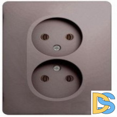Розетка 2-ая электрическая без заземления, Платина, серия Glossa, Schneider Electric