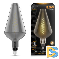 Лампа светодиодная филаментная Gauss E27 8,5W 1800K серая 180802005