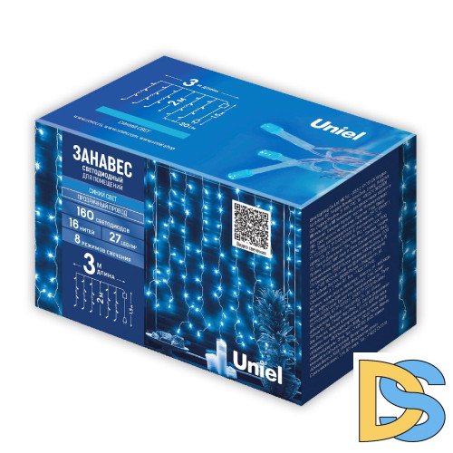 Гирлянда Занавес Uniel ULD-C3020-160/DTA BLUE IP20 UL-00012125