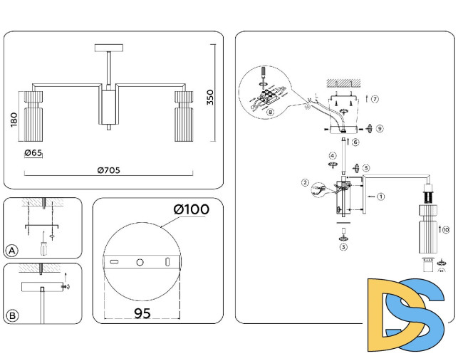 Люстра на штанге Ambrella Light High Light Heigh Light LH56115
