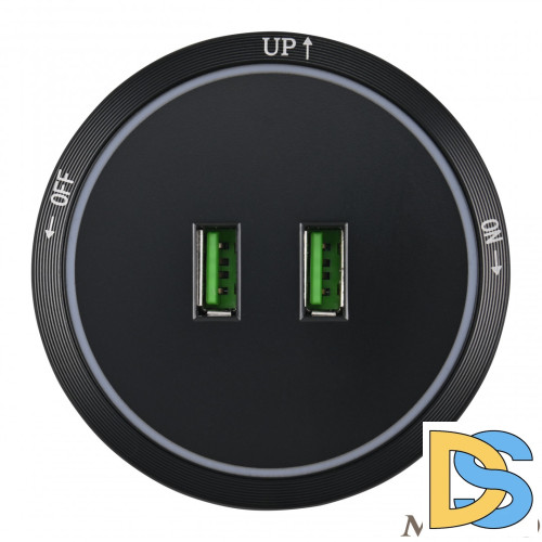 Трековая розетка Arte Milano Am-track-sockets 380066TS LED/USBx2 Black