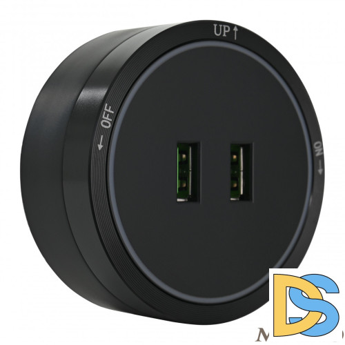 Трековая розетка Arte Milano Am-track-sockets 380066TS LED/USBx2 Black