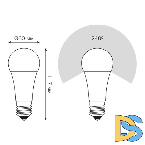 Лампа светодиодная диммируемая Gauss E27 12W 3000K груша матовая 102502112-S