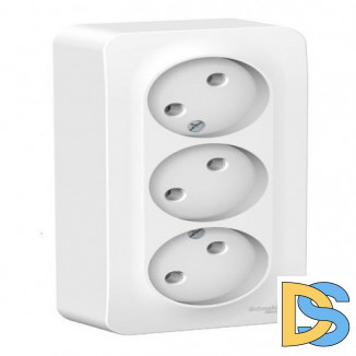 Розетка 3-я б/з без шторок 16А, 250В, изолир пластина Schneider Blanca Белый